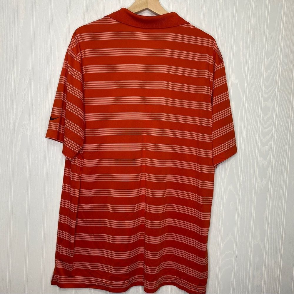 Orange Nike Golf Polo short sleeve shirt striped Size XL - Picture 4 of 8